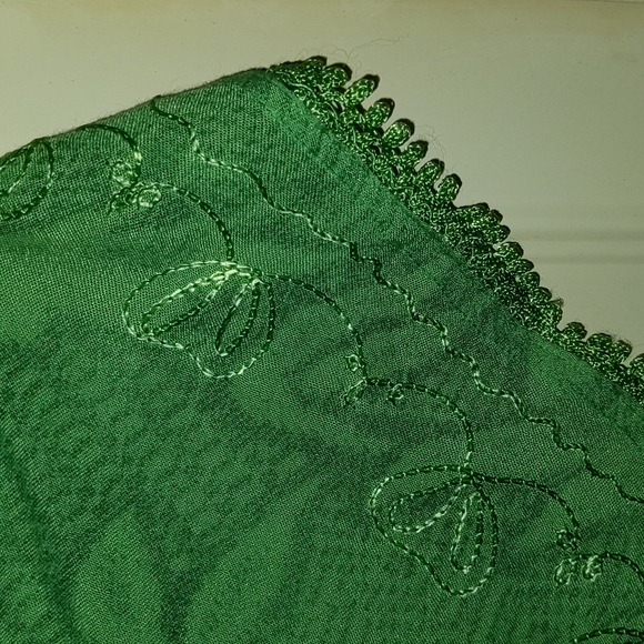 New NWT Green Loose Fitting Cap Sleeve Blouse One Size Fits All - Picture 5 of 7